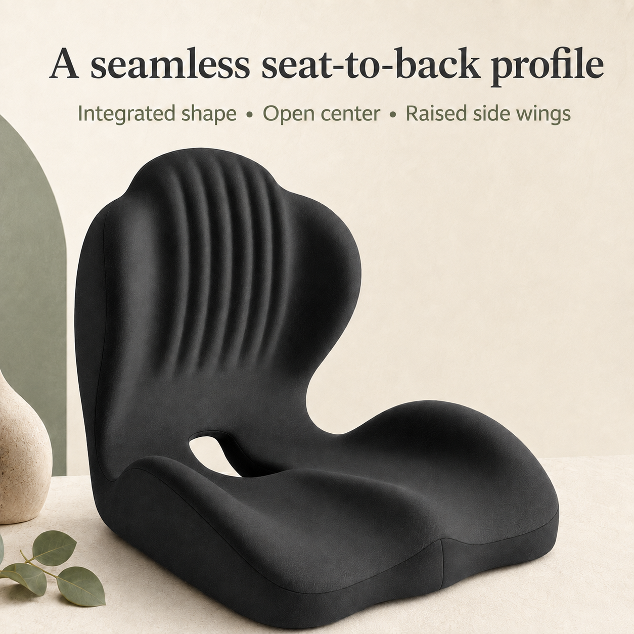 Memory Foam Seat Cushion with Back Support | Ergonomic Office Chair Cushion with Breathable Cover for Office, Car and Home