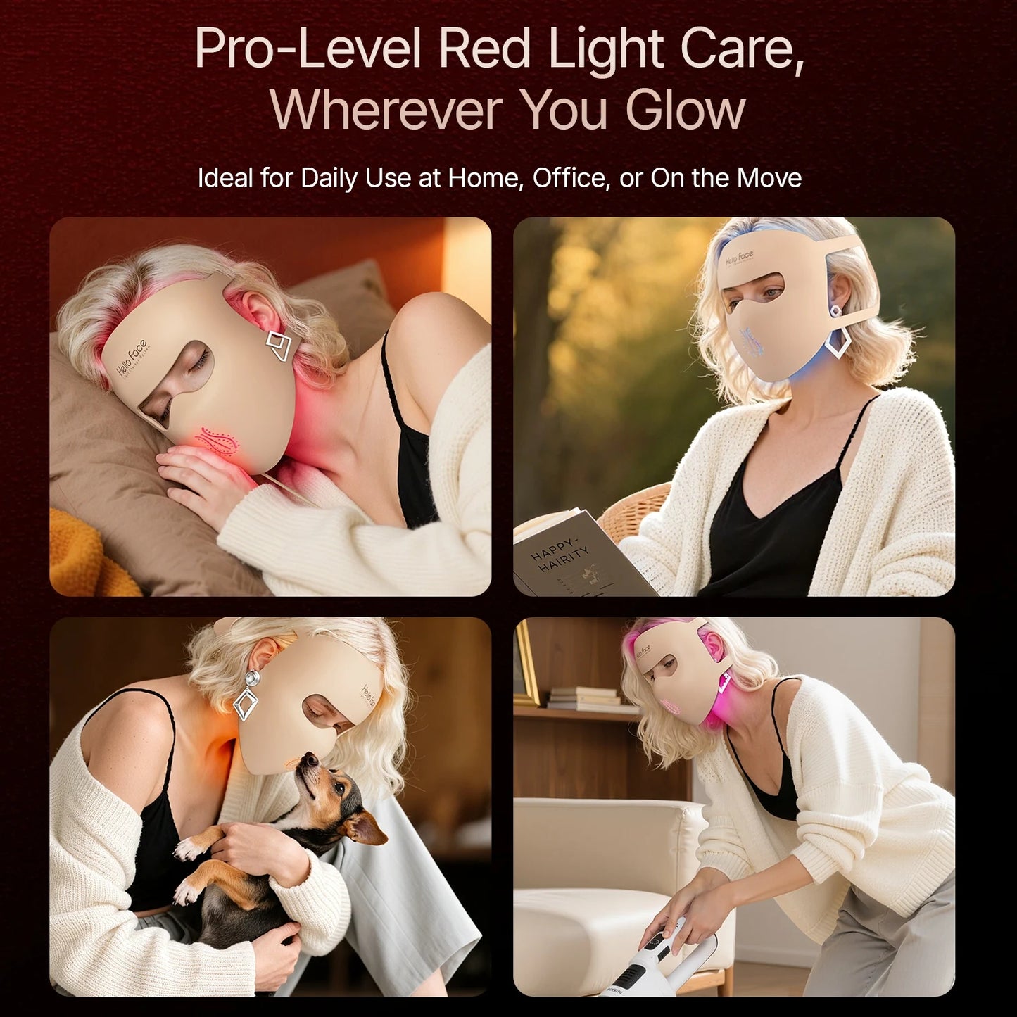 LED Face Mask Light Therapy | 4D Silicone Red Blue LED Mask with 311 LEDs for Wrinkles, Acne & Skin Tone