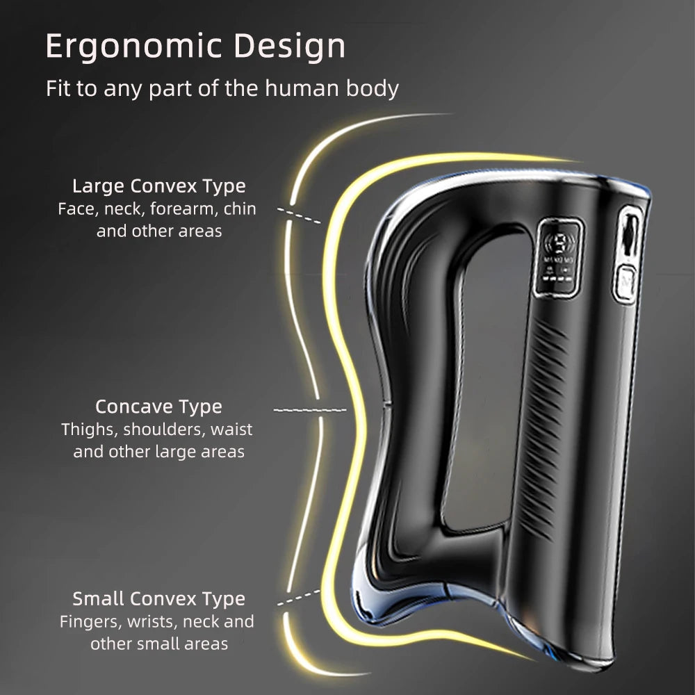 Fascia Scraping Tool Massager | Electric Muscle Scraper with Heat, High-Frequency Vibration & Rechargeable Battery