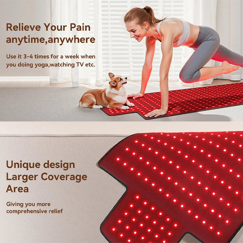 Red Light Therapy Mat | 660nm 850nm Infrared Light Therapy Pad for Pain Relief, Muscle Recovery & Skin Care