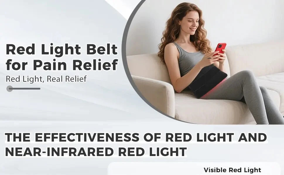 Red Light Therapy Belt | 210 LED 660nm 850nm Infrared Heating Wrap with Remote & Adjustable Heat