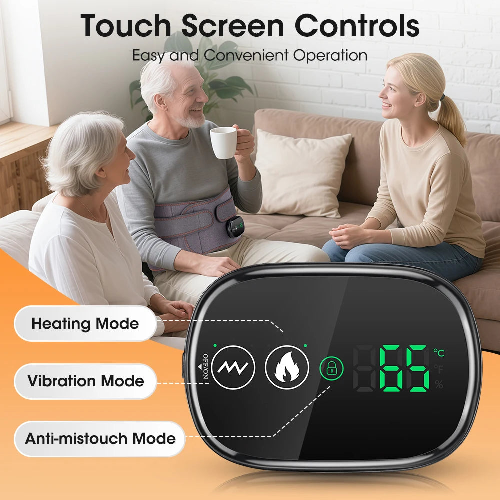 Back Massager Belt with Heat | Cordless Lumbar Heating Pad with Red Light, Vibration & Rechargeable Battery