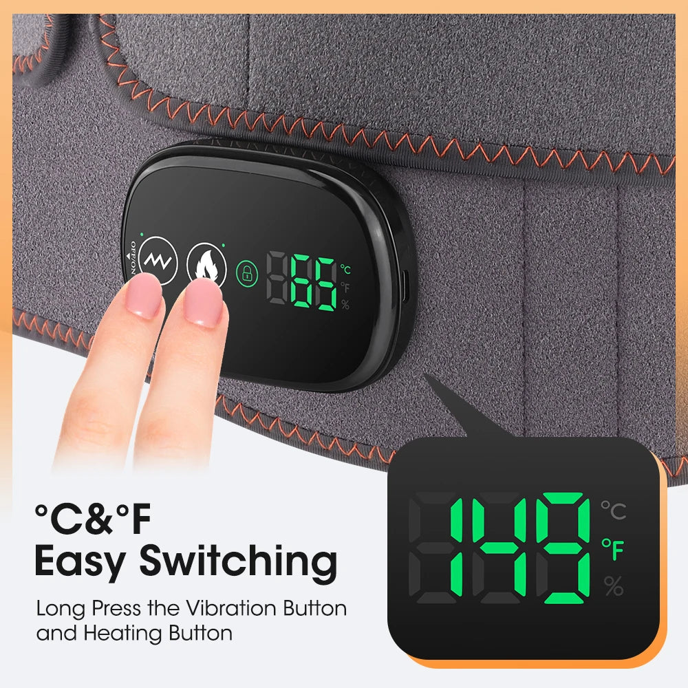 Back Massager Belt with Heat | Cordless Lumbar Heating Pad with Red Light, Vibration & Rechargeable Battery