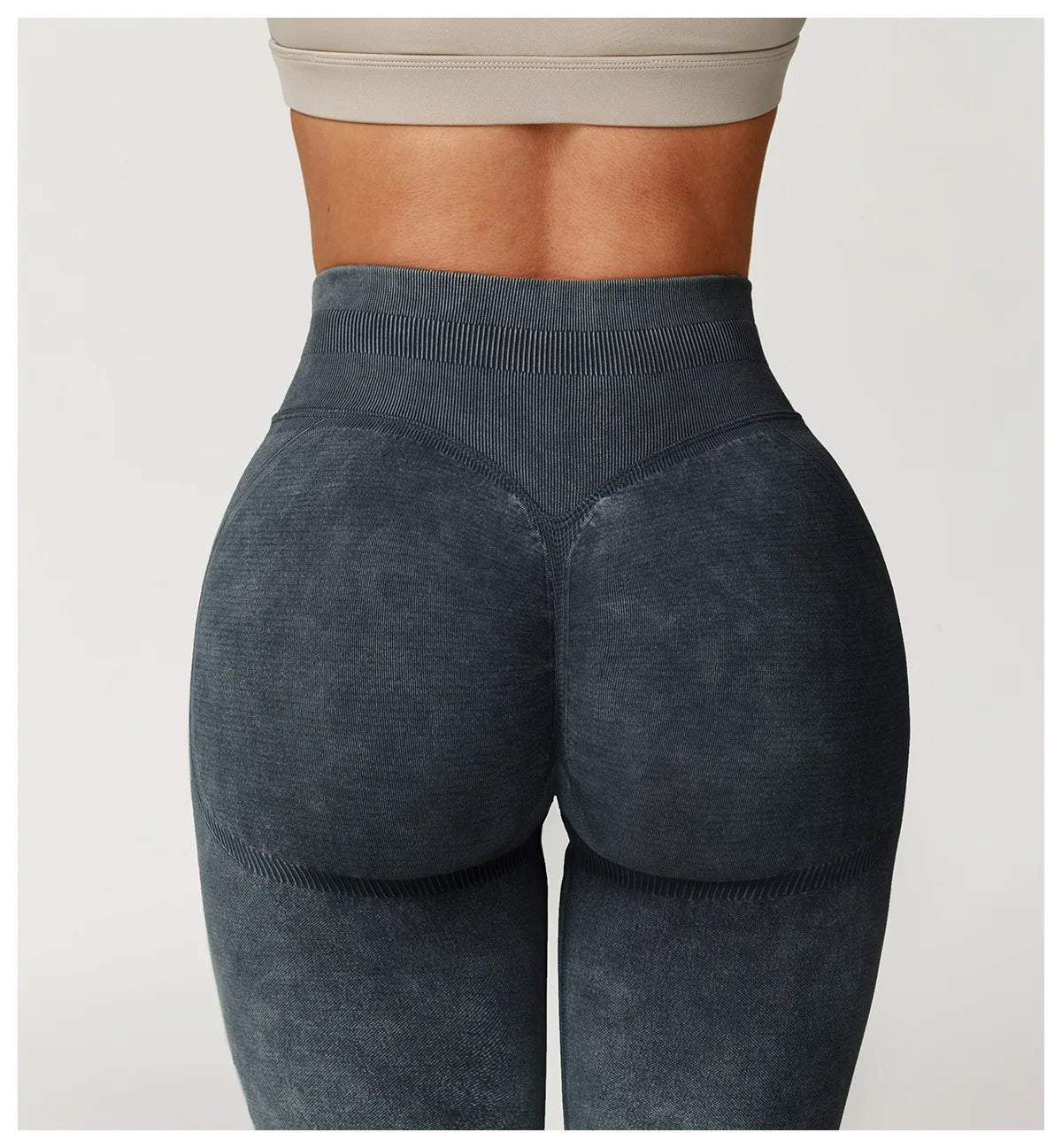 Seamless Yoga Leggings for Women | High Waisted Ribbed Workout Leggings with Stretch Compression Fit