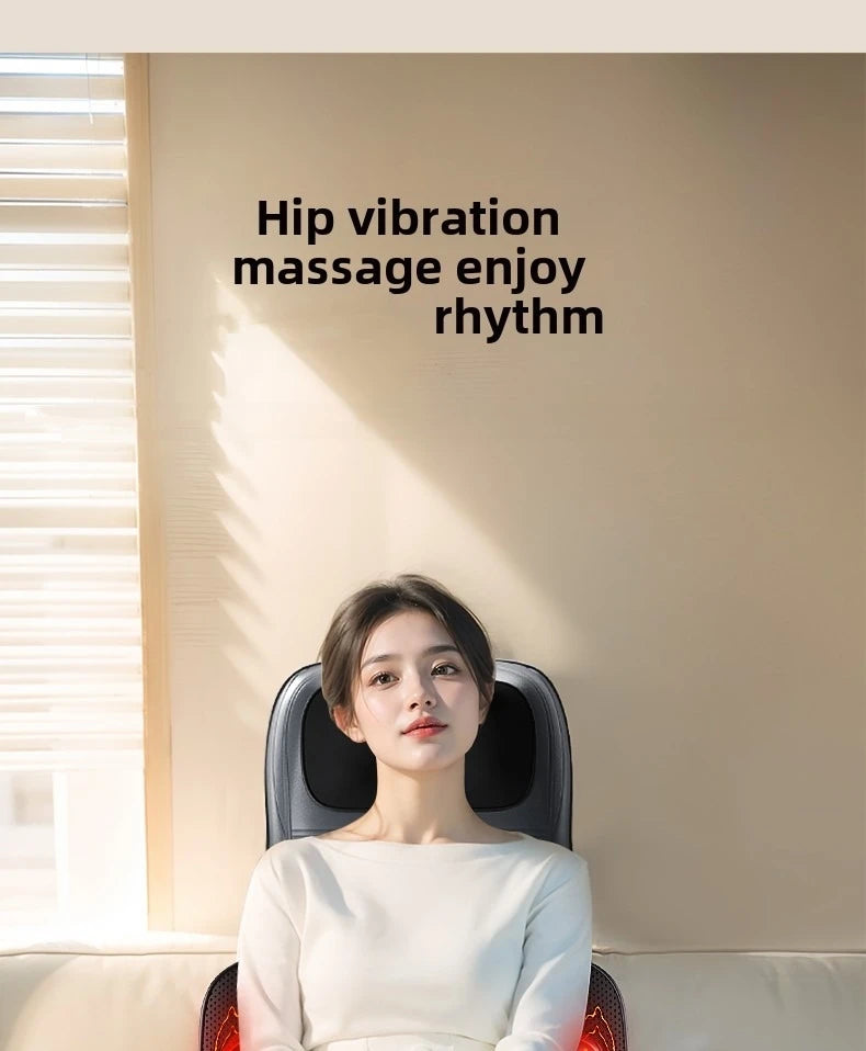 Massage Seat Cushion with Heat | Full Body Vibration Chair Massager for Back, Waist, Thighs, Office & Car