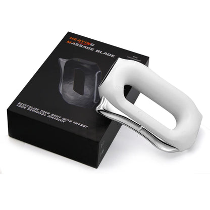 Fascia Scraping Tool Massager with Heat | Electric Muscle Scraper with Vibration, 5 Intensities & USB Charging White