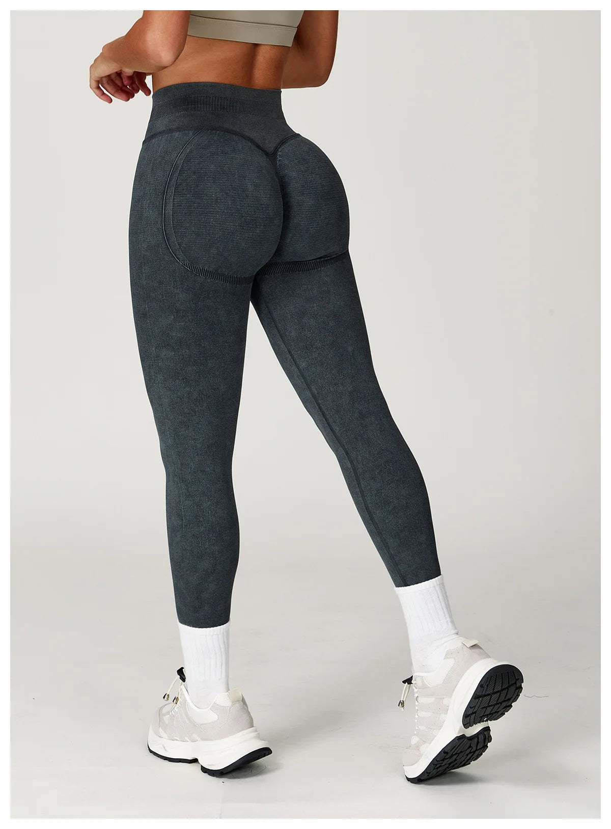 Seamless Yoga Leggings for Women | High Waisted Ribbed Workout Leggings with Stretch Compression Fit