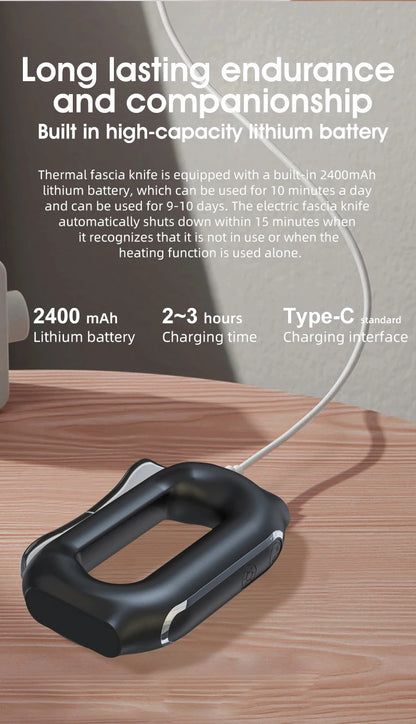 Fascia Scraping Tool Massager with Heat | Electric Muscle Scraper with Microcurrent, Vibration & 5 Heat Levels