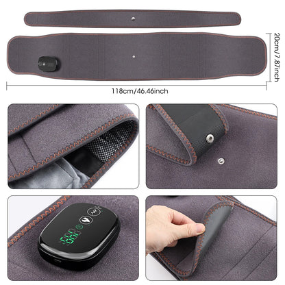 Back Massager Belt with Heat | Cordless Lumbar Heating Pad with Red Light, Vibration & Rechargeable Battery