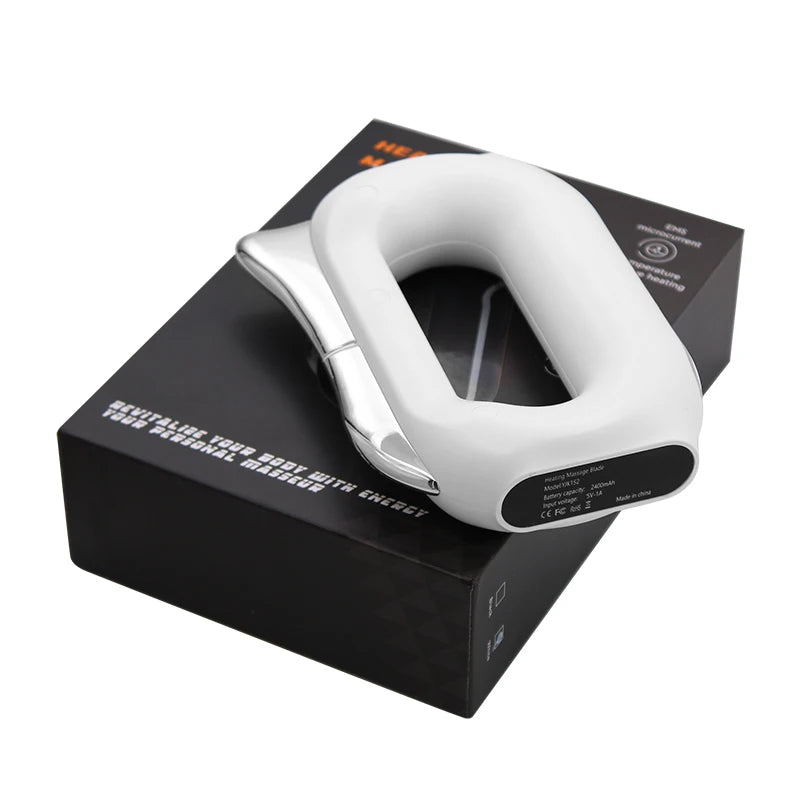 Fascia Scraping Tool Massager with Heat | Electric Muscle Scraper with Vibration, 5 Intensities & USB Charging