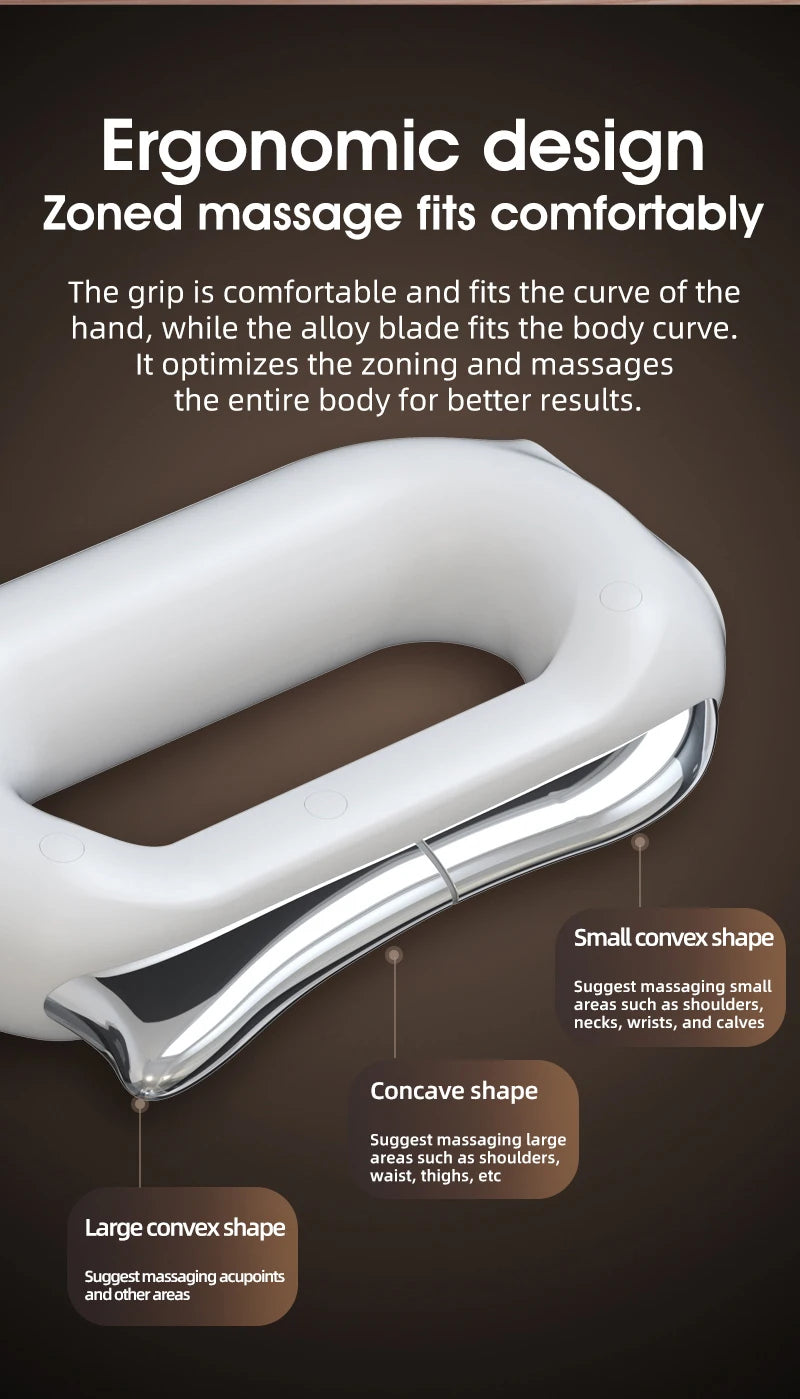 Fascia Scraping Tool Massager with Heat | Electric Muscle Scraper with Microcurrent, Vibration & 5 Heat Levels