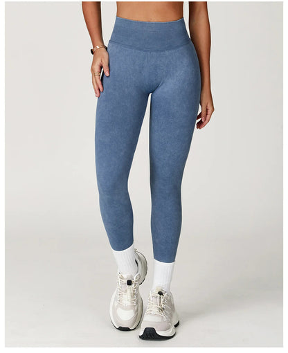 Seamless Yoga Leggings for Women | High Waisted Ribbed Workout Leggings with Stretch Compression Fit