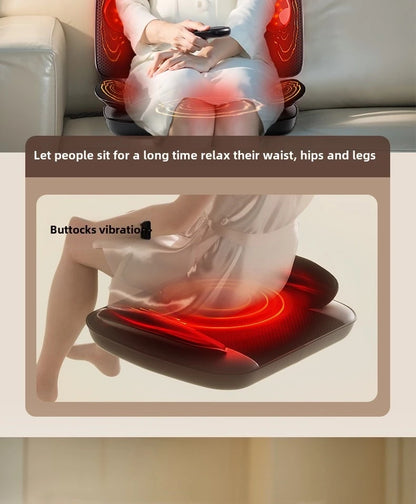 Massage Seat Cushion with Heat | Full Body Vibration Chair Massager for Back, Waist, Thighs, Office & Car