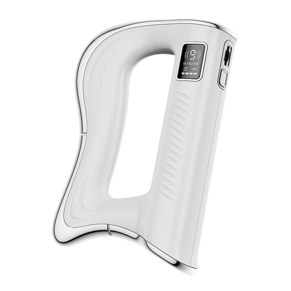Fascia Scraping Tool Massager | Electric Muscle Scraper with Heat, High-Frequency Vibration & Rechargeable Battery White