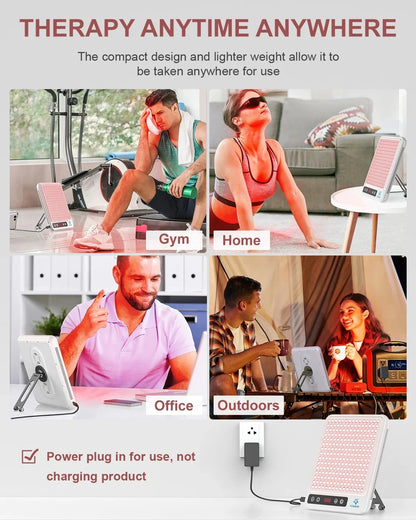 Red Light Therapy Panel | 660nm 850nm Near Infrared Light Therapy Lamp for Face, Body, Skin Care & Wellness