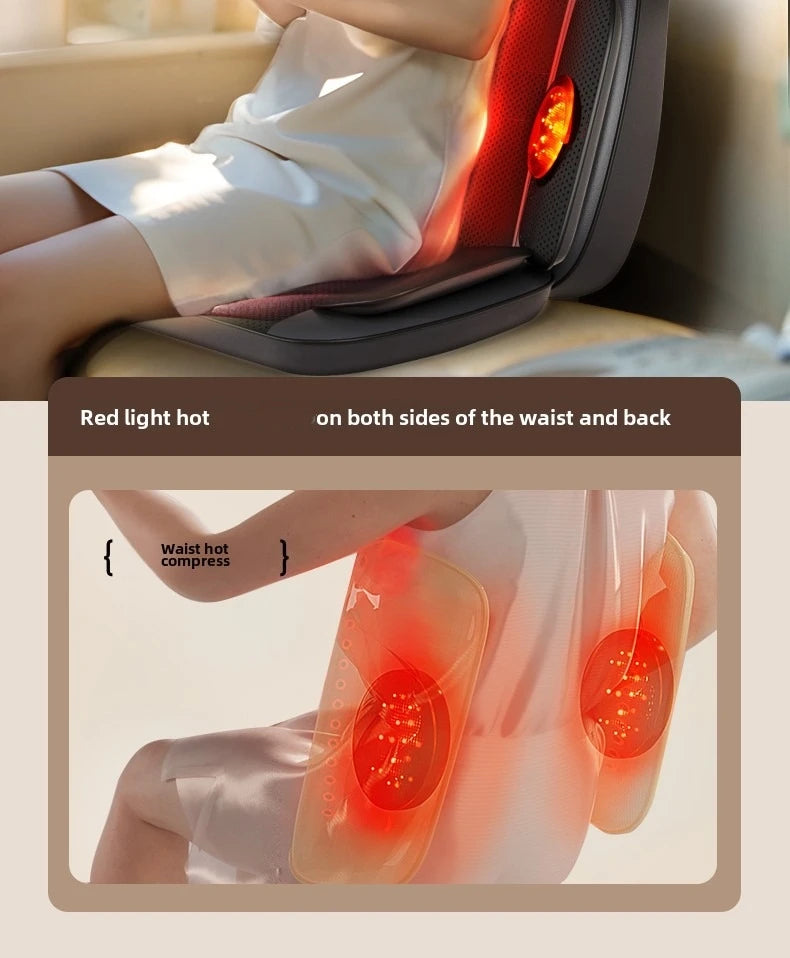 Massage Seat Cushion with Heat | Full Body Vibration Chair Massager for Back, Waist, Thighs, Office & Car