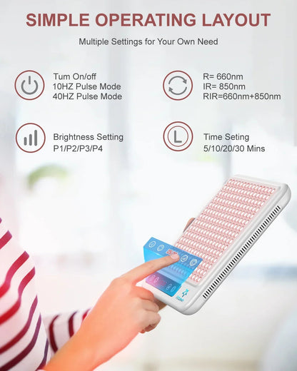 Red Light Therapy Panel | 660nm 850nm Near Infrared Light Therapy Lamp for Face, Body, Skin Care & Wellness