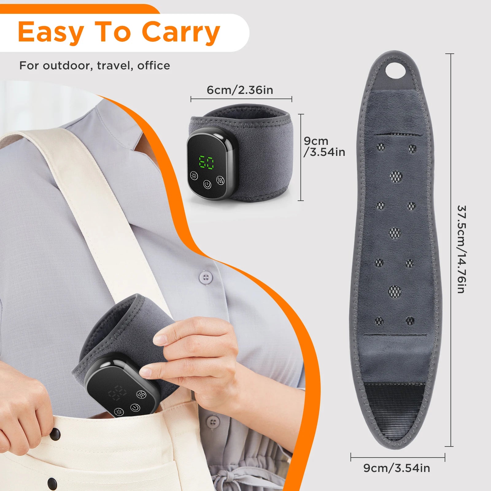 Wrist Massager with Heat | Electric Heated Wrist Brace with Vibration, Adjustable Strap & Auto Timer
