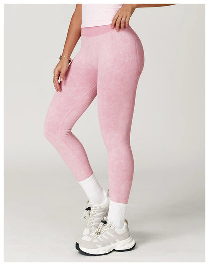 Seamless Yoga Leggings for Women | High Waisted Ribbed Workout Leggings with Stretch Compression Fit