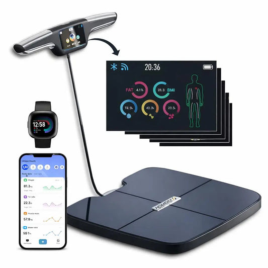 8-Electrode Smart Body Composition Scale with Dual-Frequency BIA | 59 Metrics, Wi-Fi, Bluetooth, TFT Display & 400 lb Capacity