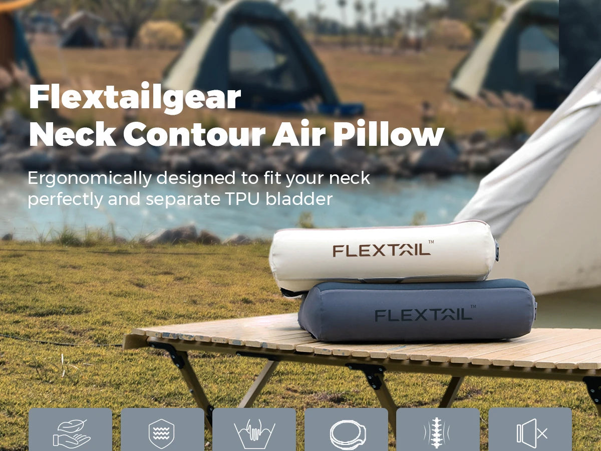 Inflatable Travel Pillow | Ergonomic Neck Support Pillow with Adjustable Height, Breathable Cover & Compact Design