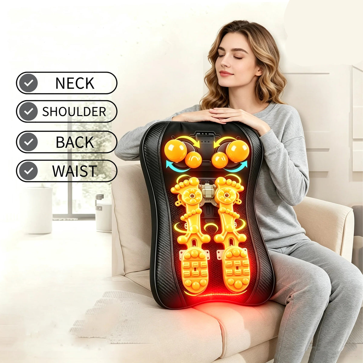 Shiatsu Neck and Back Massage Cushion with Heat