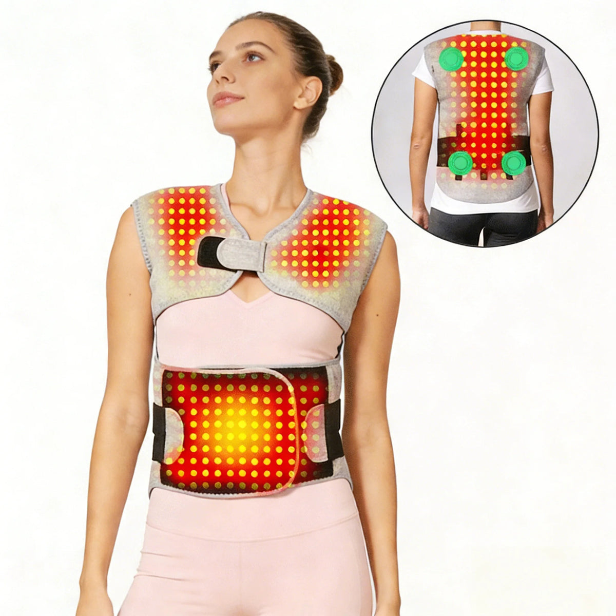 Heating Pad Wrap for Back and Shoulders with 3 Heat Settings