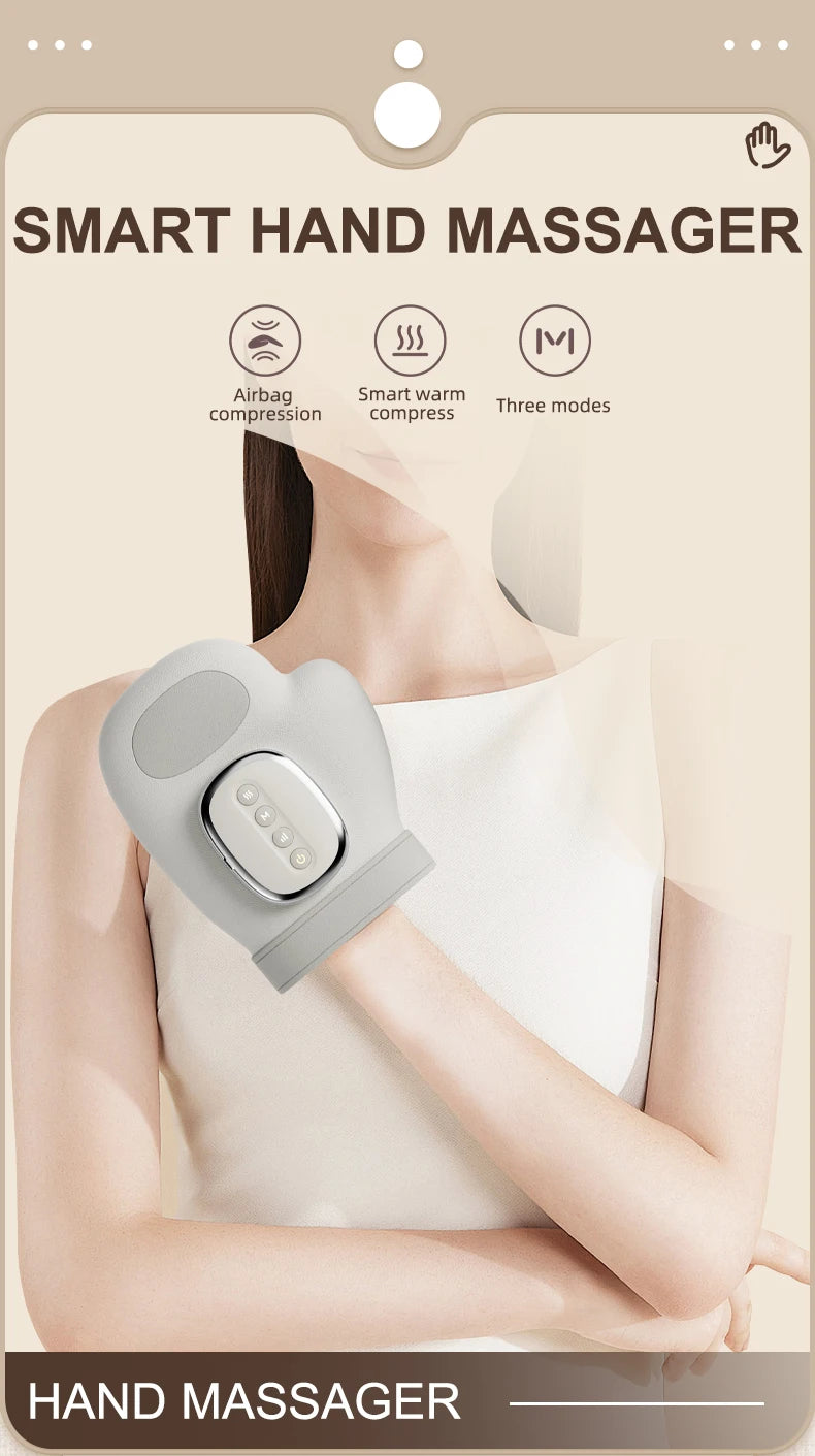 Hand Massager with Heat | Cordless Air Compression Hand Massager for Fingers, Palm, Wrist & Hand Pain Relief
