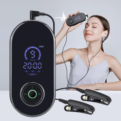 CES Sleep Aid Device | Cranial Electrotherapy Ear Clip Relaxation Device with 9 Intensities & USB-C Charging