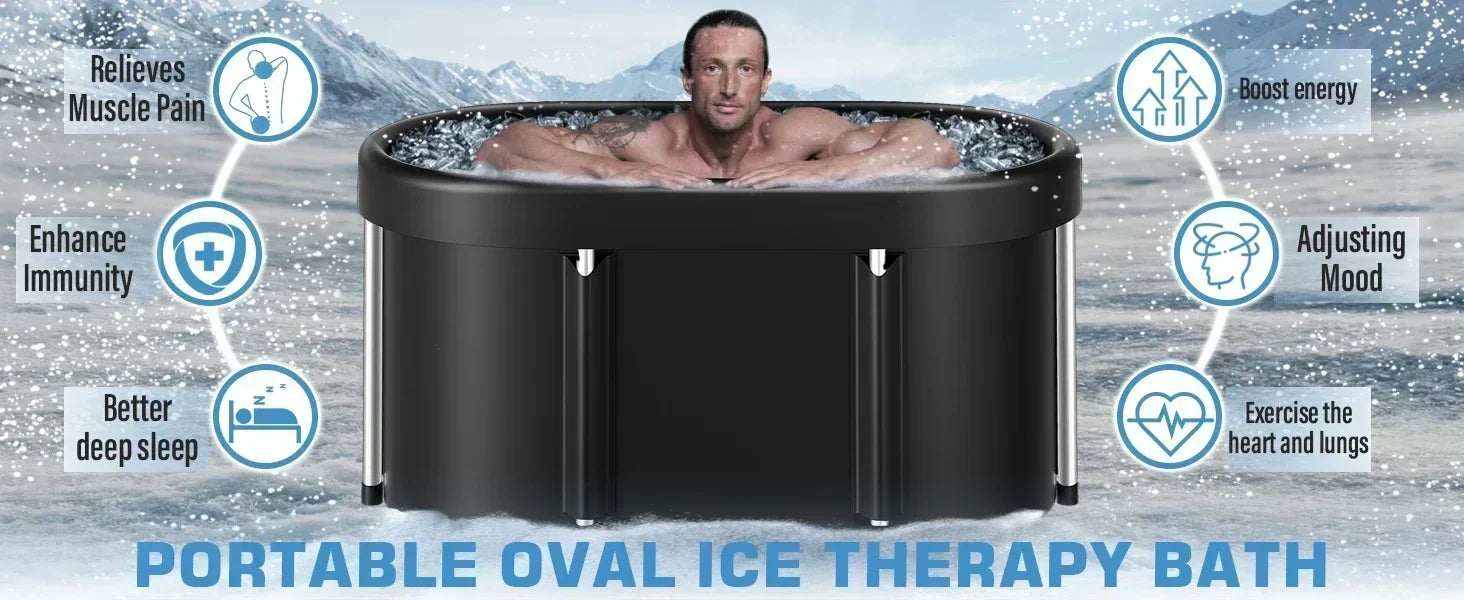 Ice Bath Tub | Foldable Cold Plunge Tub for Adults, Portable Recovery Bath for Home, Outdoor & Post-Workout Use