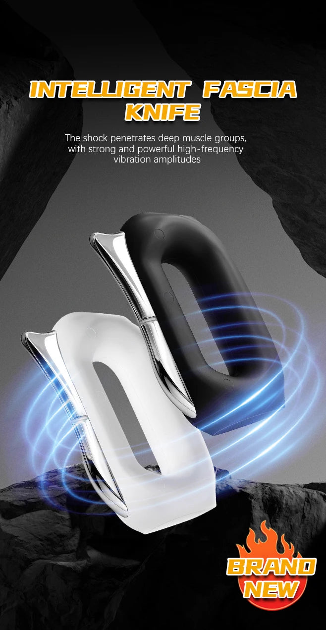 Fascia Scraping Tool Massager with Heat | Electric Muscle Scraper with Vibration, 5 Intensities & USB Charging
