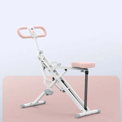 Squat Rowing Machine | 2-in-1 Foldable Full Body Trainer with Adjustable Resistance, 350 lb Support White