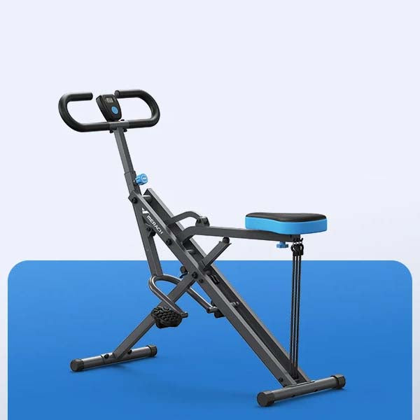 Squat Rowing Machine | 2-in-1 Foldable Full Body Trainer with Adjustable Resistance, 350 lb Support Black