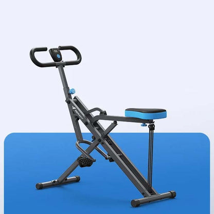 Squat Rowing Machine | 2-in-1 Foldable Full Body Trainer with Adjustable Resistance, 350 lb Support Black