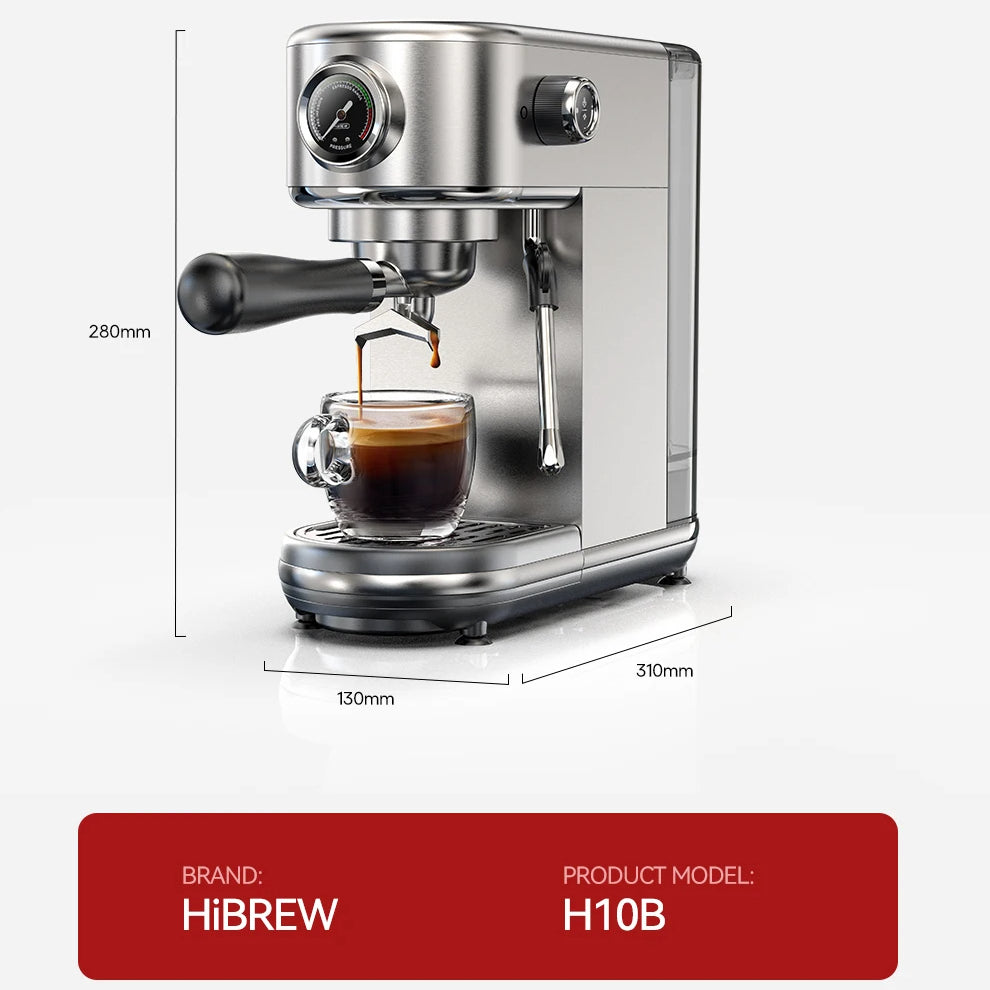 Compact 20-Bar Espresso Machine with Steam Wand | 51mm Portafilter, Hot and Cold Brew & Adjustable Temperature Control
