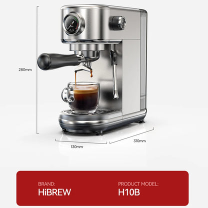 Compact 20-Bar Espresso Machine with Steam Wand | 51mm Portafilter, Hot and Cold Brew & Adjustable Temperature Control