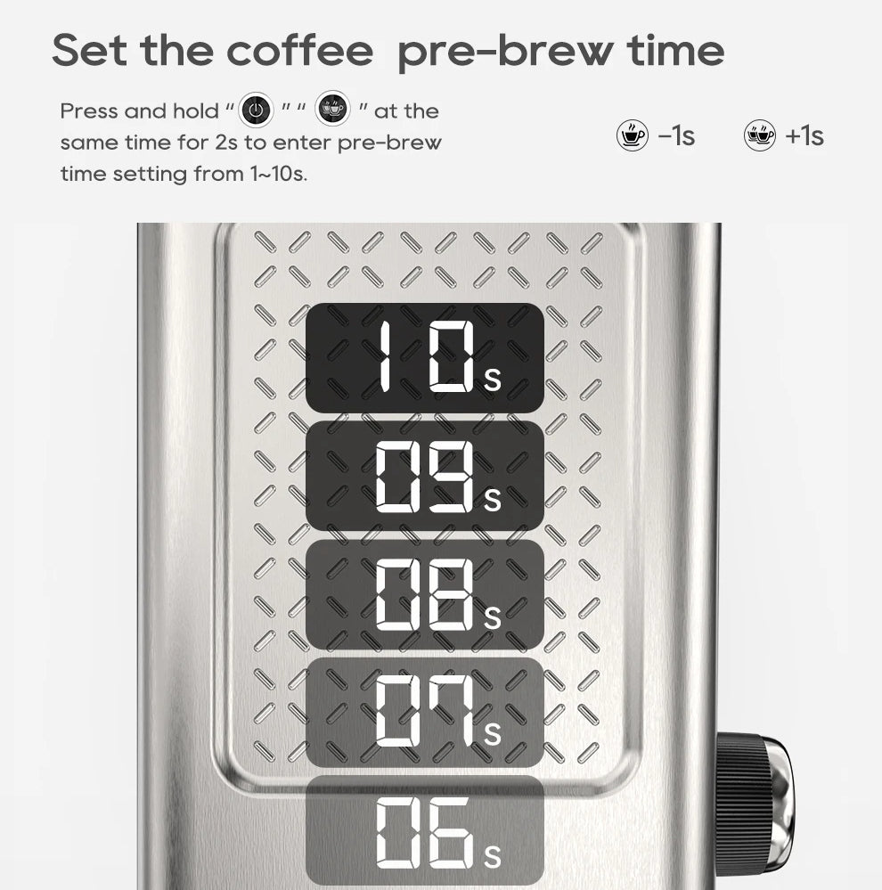 Compact 20-Bar Espresso Machine with Steam Wand | 51mm Portafilter, Hot and Cold Brew & Adjustable Temperature Control