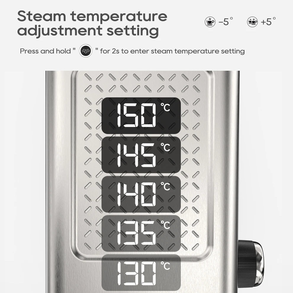 Compact 20-Bar Espresso Machine with Steam Wand | 51mm Portafilter, Hot and Cold Brew & Adjustable Temperature Control