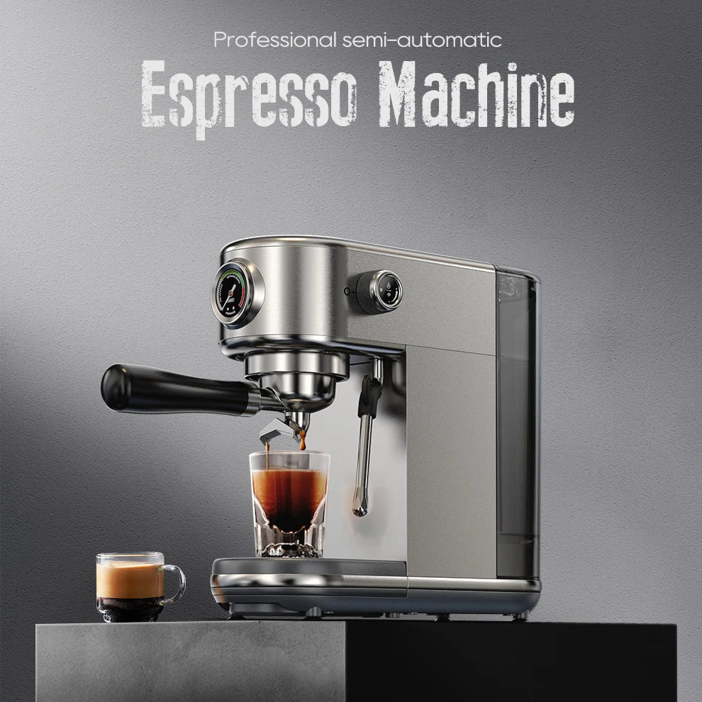 Compact 20-Bar Espresso Machine with Steam Wand | 51mm Portafilter, Hot and Cold Brew & Adjustable Temperature Control