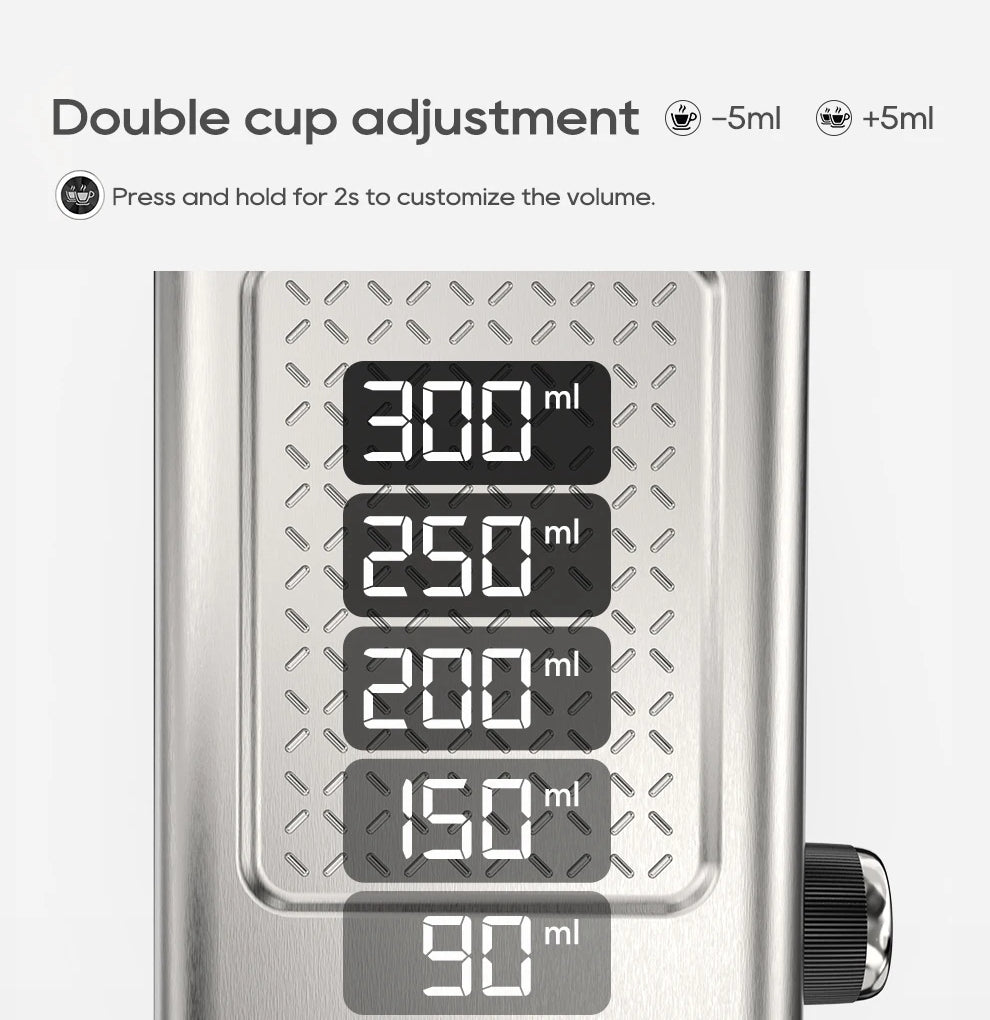 Compact 20-Bar Espresso Machine with Steam Wand | 51mm Portafilter, Hot and Cold Brew & Adjustable Temperature Control