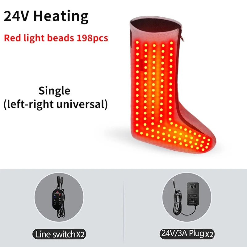 Heated Foot Wrap Boots with Red Light and Vibration | 3 Heat Levels, 3 Massage Modes, Adjustable Fit & Single or Pair Options