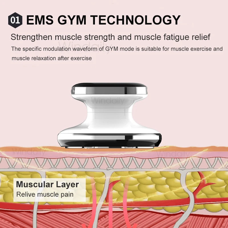 RF Body Slimming Massager | EMS Vibration Body Sculpting Device with LED Light Therapy & Skin Firming