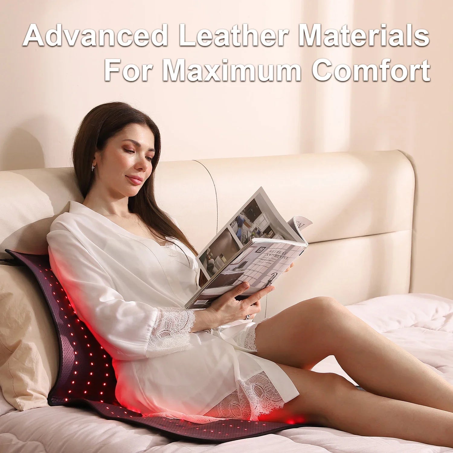 Red Light Therapy Mat with Neck Support | 660nm 850nm Infrared Heat Pad for Neck, Back & Body