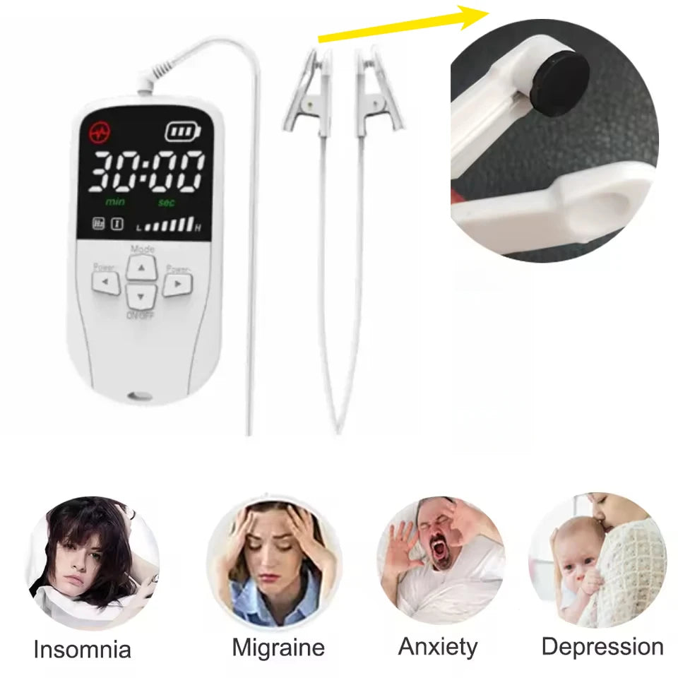 CES Sleep Aid Device | Vagus Nerve Ear Clip Stimulator for Insomnia, Relaxation & Stress Relief