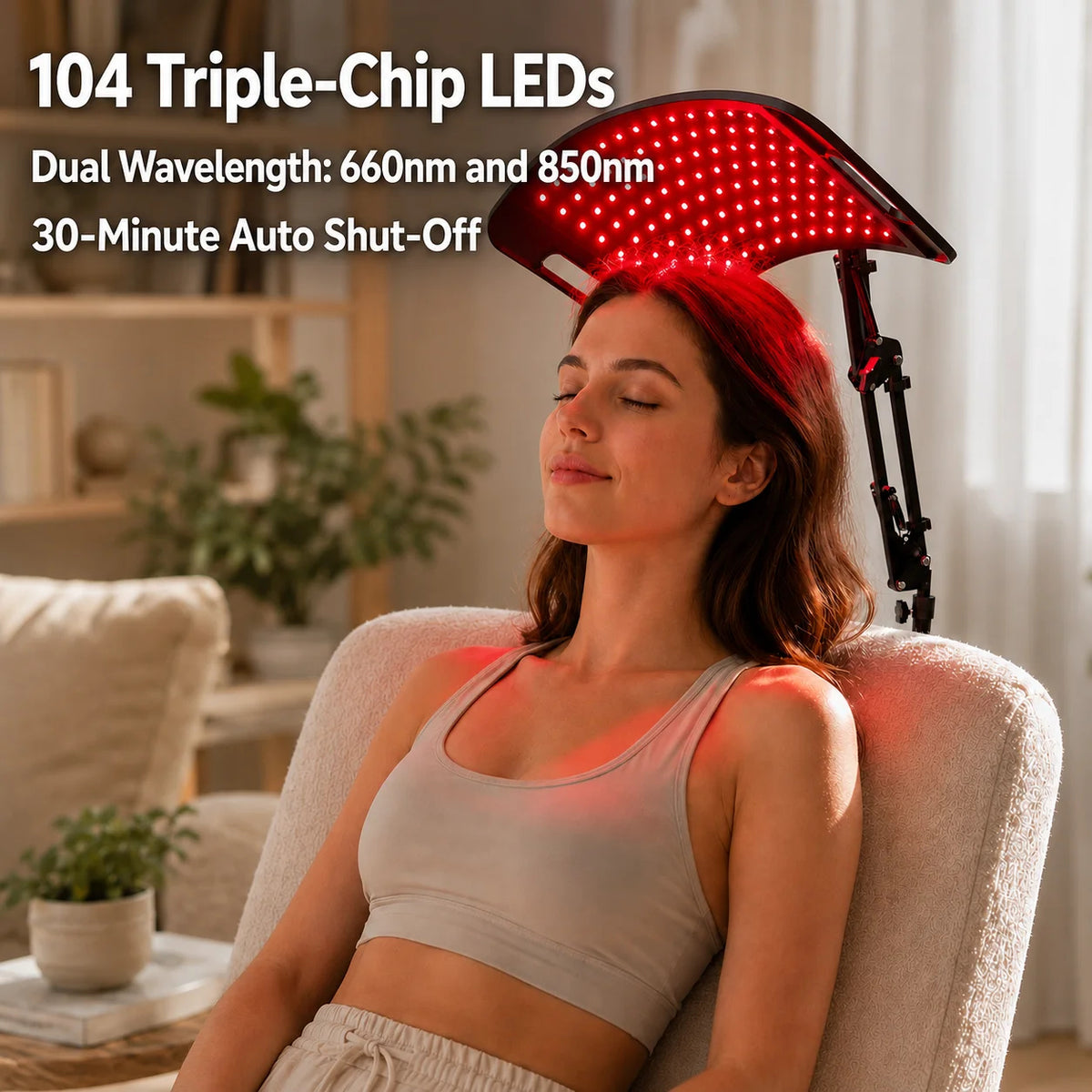 Red Light Therapy Panel with Adjustable Floor Stand, Near-Infrared LEDs and Timer