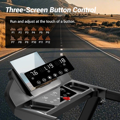 Foldable Smart Treadmill | 3.0HP Brushless Motor, Quiet <45dB, Bluetooth Audio, 7-Layer Shock Absorption & LED Display | Compact Home Running Machine