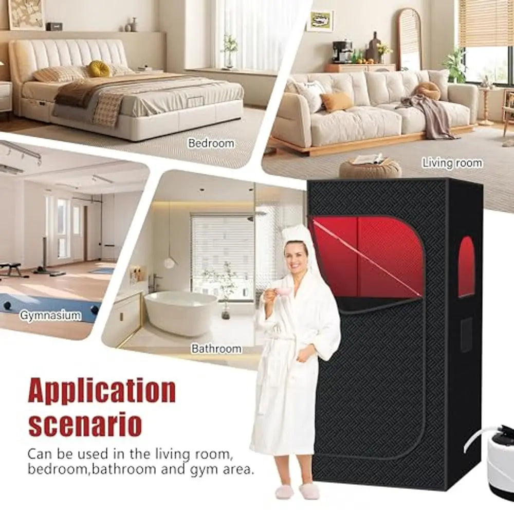 Portable Steam Sauna Tent | Infrared Home Sauna with 2.5L Steam Generator, Chair, 9 Heat Levels & 99-Min Timer