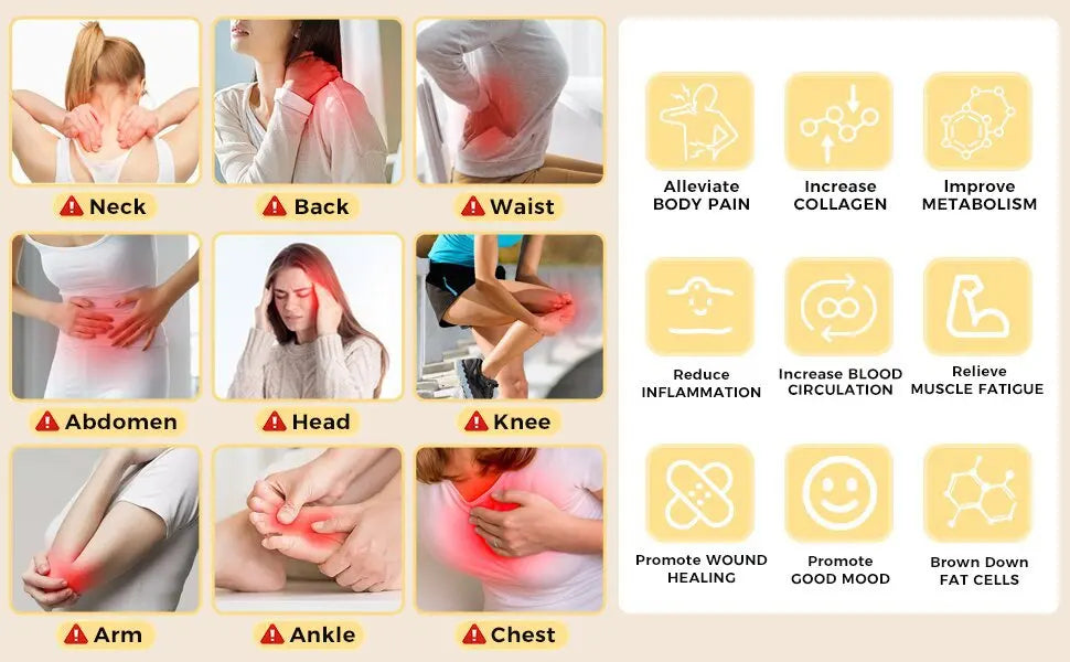 Red Light Therapy Belt | 210 LED 660nm 850nm Infrared Heating Wrap with Remote & Adjustable Heat