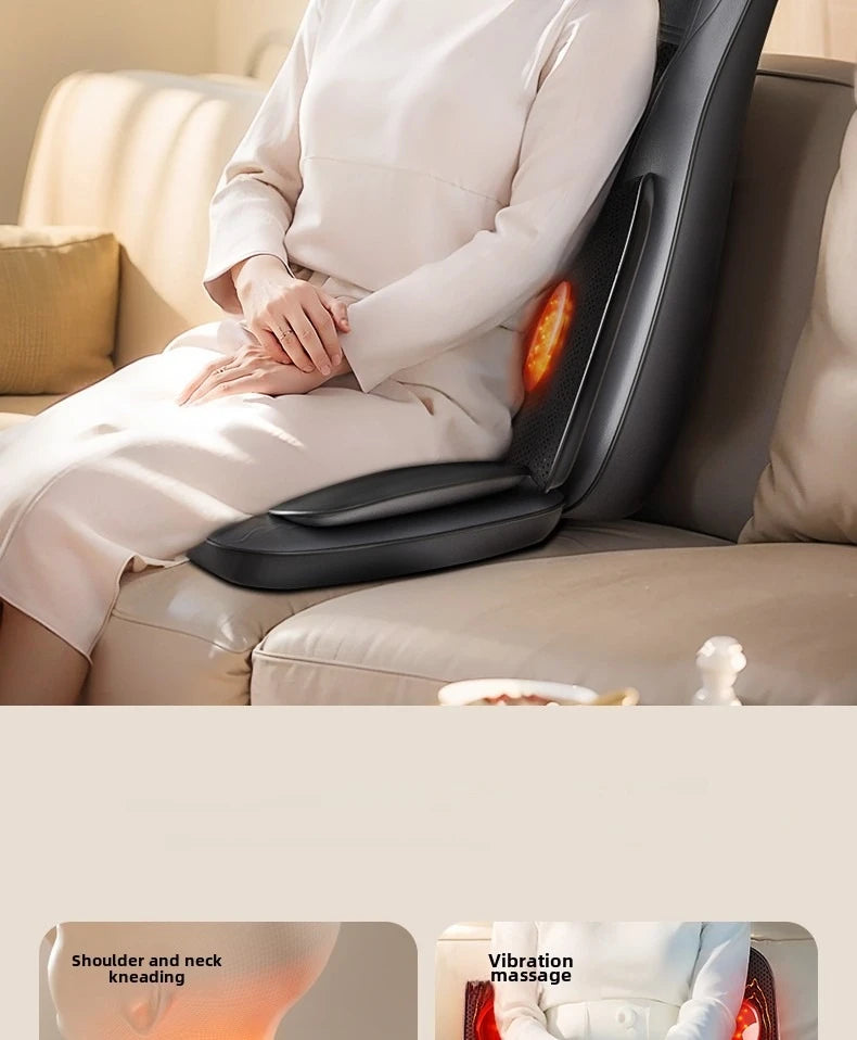 Massage Seat Cushion with Heat | Full Body Vibration Chair Massager for Back, Waist, Thighs, Office & Car