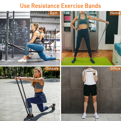 Pull Up Resistance Bands Set | 5-Level Resistance Band Kit with Handles, Door Anchor & Carry Bag